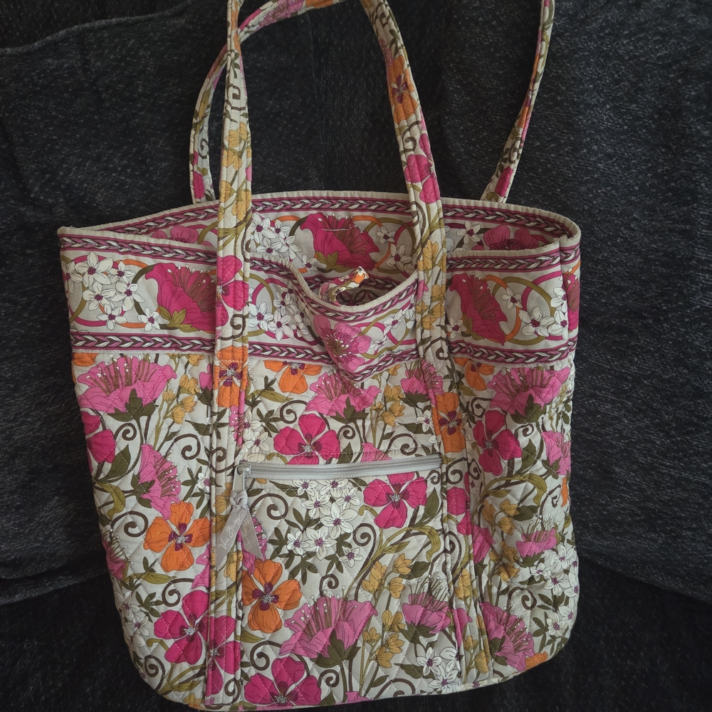 Vera Bradley Floral Tote Bag - Pink, Yellow, Green
